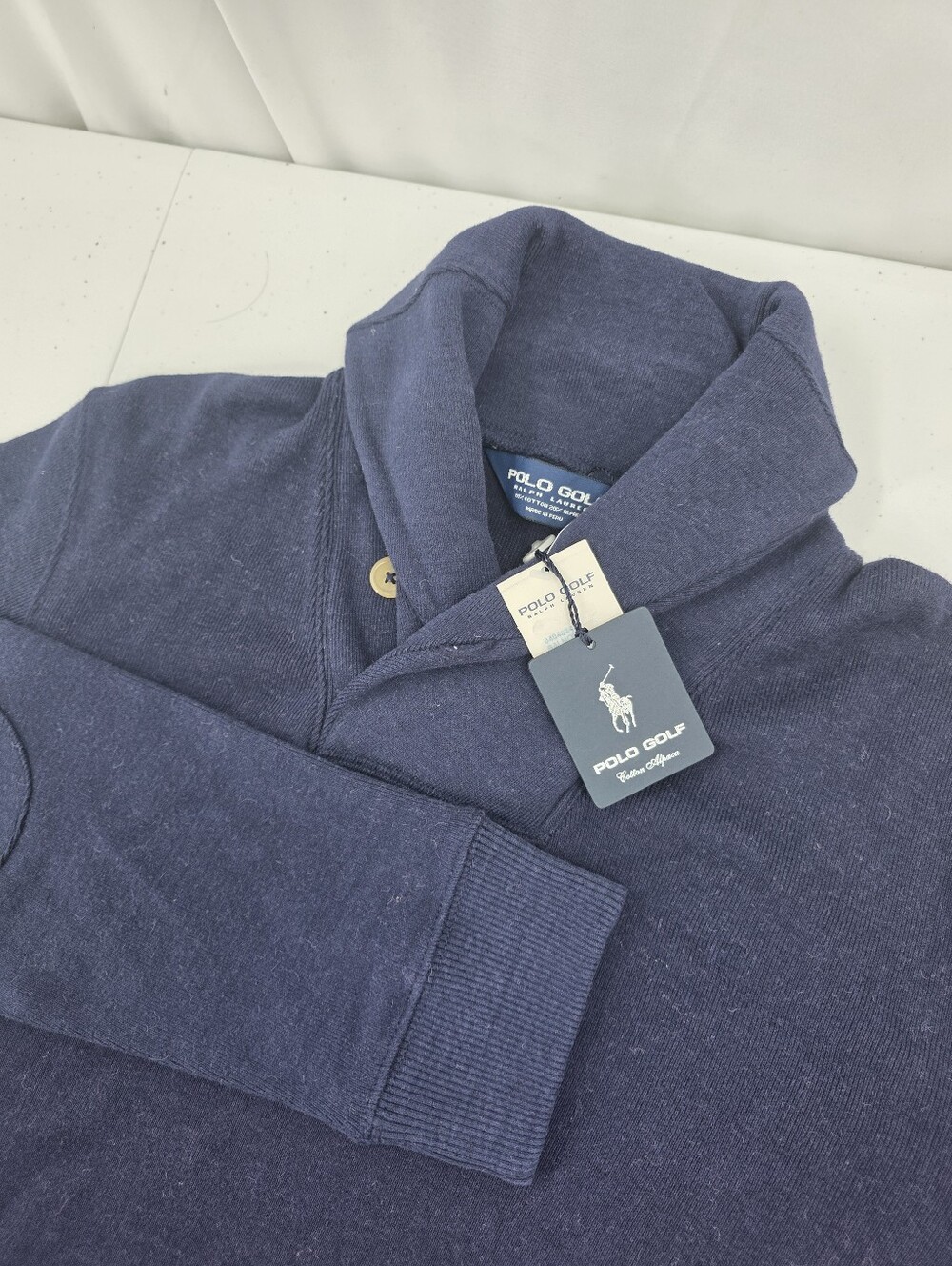 NWT Vintage Polo Golf Ralph Lauren Cowl Neck Sweater Elbow Patch Alpaca Mens M.